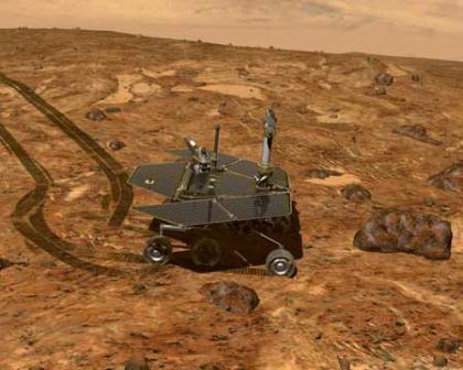 This&nbsp;undated&nbsp;handout&nbsp;is&nbsp;a&nbsp;NASA&nbsp;illustration&nbsp;of&nbsp;one&nbsp;of&nbsp;its&nbsp;two&nbsp;six-wheeled&nbsp;rovers,&nbsp;Opportunity&nbsp;and&nbsp;Spirit,&nbsp;operating&nbsp;on&nbsp;the&nbsp;surface&nbsp;of&nbsp;Mars,&nbsp;searching&nbsp;for&nbsp;geological&nbsp;evidence&nbsp;about&nbsp;water&nbsp;in&nbsp;the&nbsp;bygone&nbsp;Martial&nbsp;environment.&nbsp;(Xinhua/Reuters&nbsp;Photo)