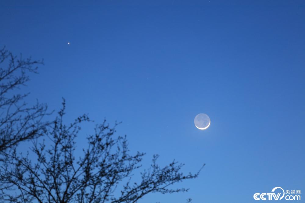 新疆库尔勒夜空上演木星伴月天象