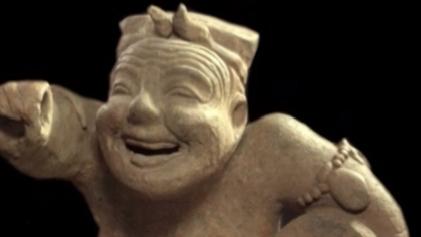 Tomb figurine of a storyteller, a comedian of ancient times
