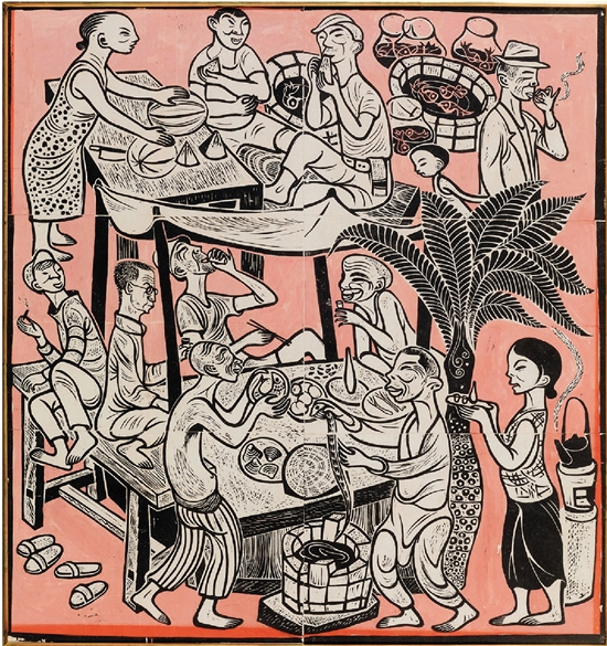 黄永玉 台湾食摊 38×36cm 1948年