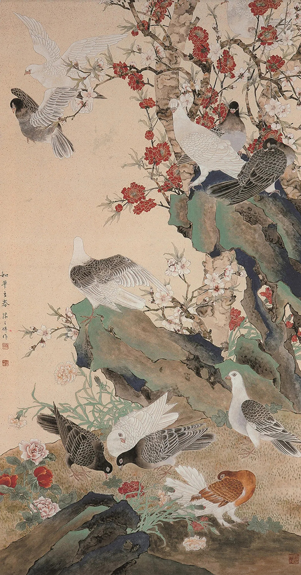 和平之春 陈之佛 中国画  169.3×86cm 1960年 中国美术馆藏
