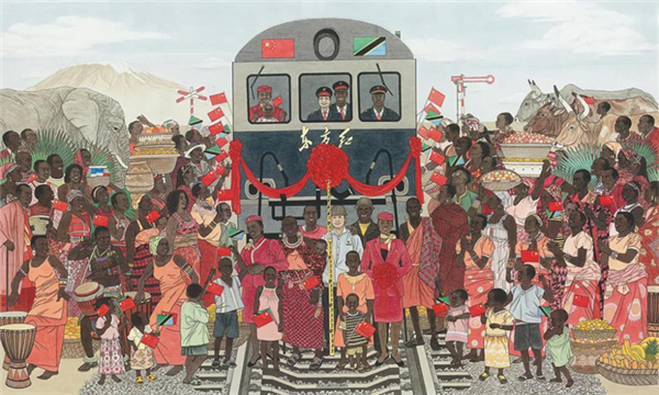 中非友谊的丰碑—纪念坦赞铁路援建51周年 安佳  中国画