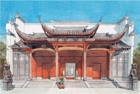 陈汉煜 《江南寻园记-2》内页插图 54×38cm 插画