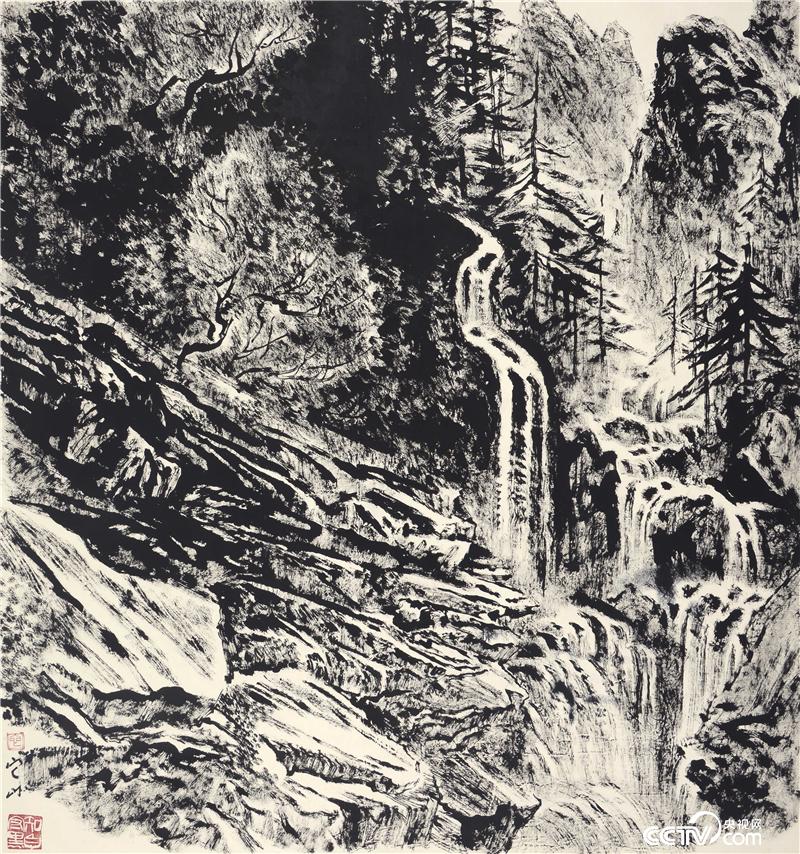 张仃-焦墨山水-纸本-89×95cm-1990