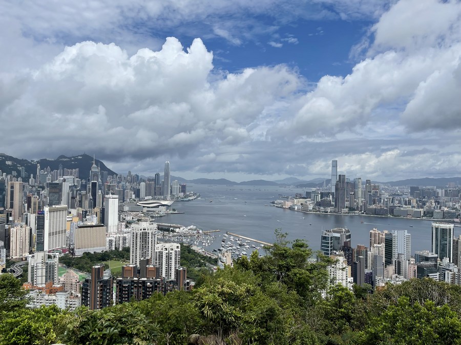Photo taken on June 22, 2022 shows the view at the Victoria Harbor in Hong Kong, south China. This year marks the 25th anniversary of Hong Kong‘s return to the motherland. (Xinhua/Li Gang)