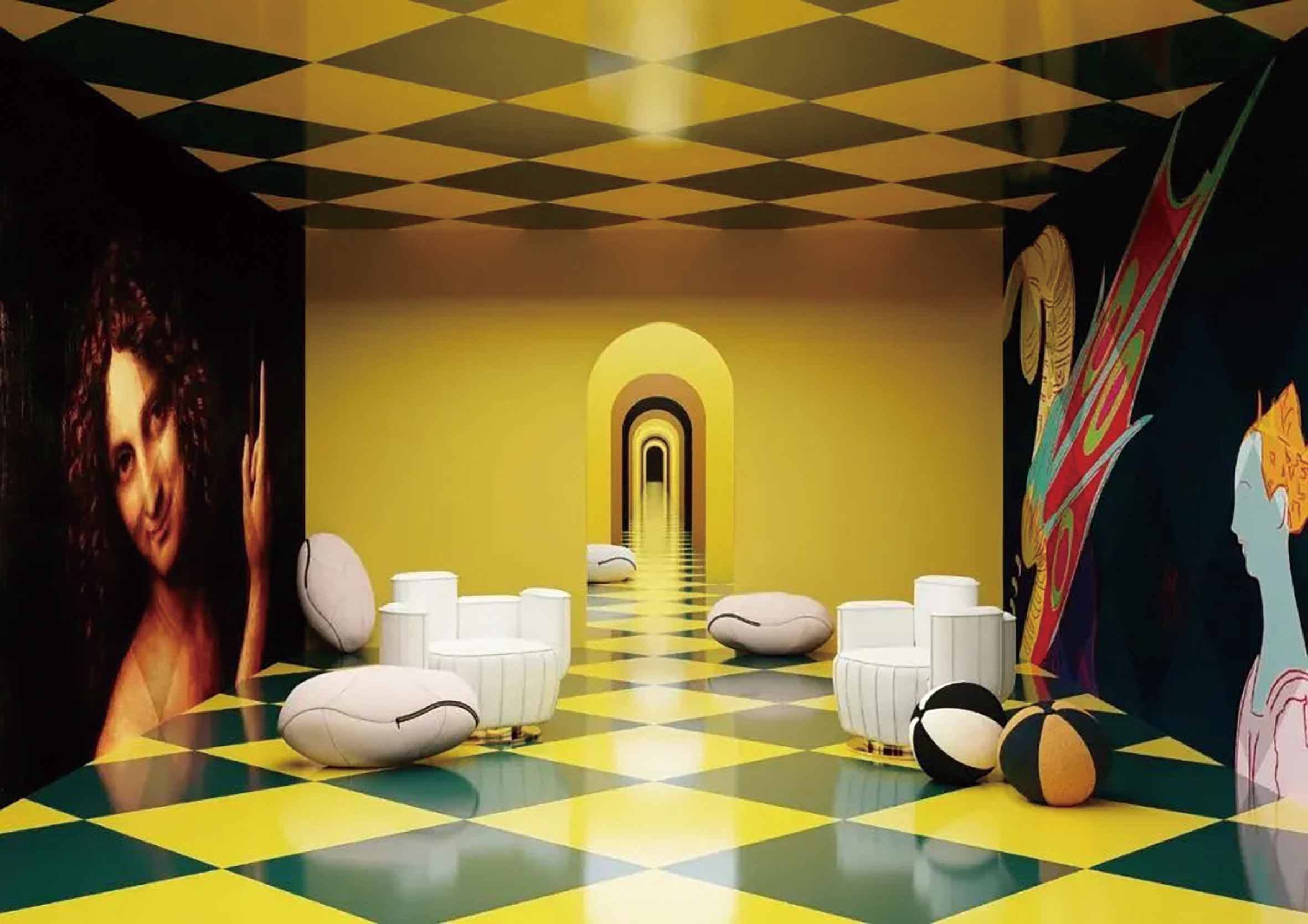 在米兰市中心的巴加蒂瓦尔塞奇博物馆举办的超物理展览“Chromatik House“，通过元宇宙理念传达一系列不同的氛围、主题和美学。
